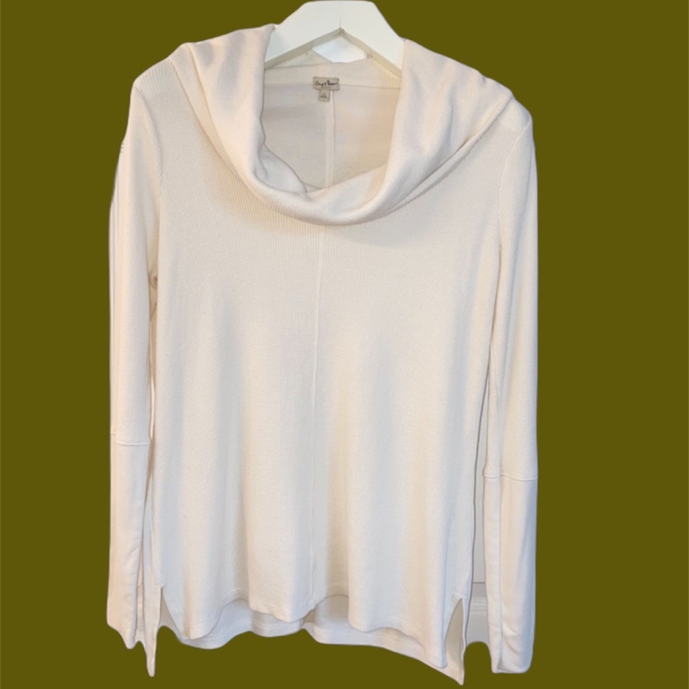 Chip & Pepper California | Long Sleeve Waffle Weave Cowl Neck Ivory